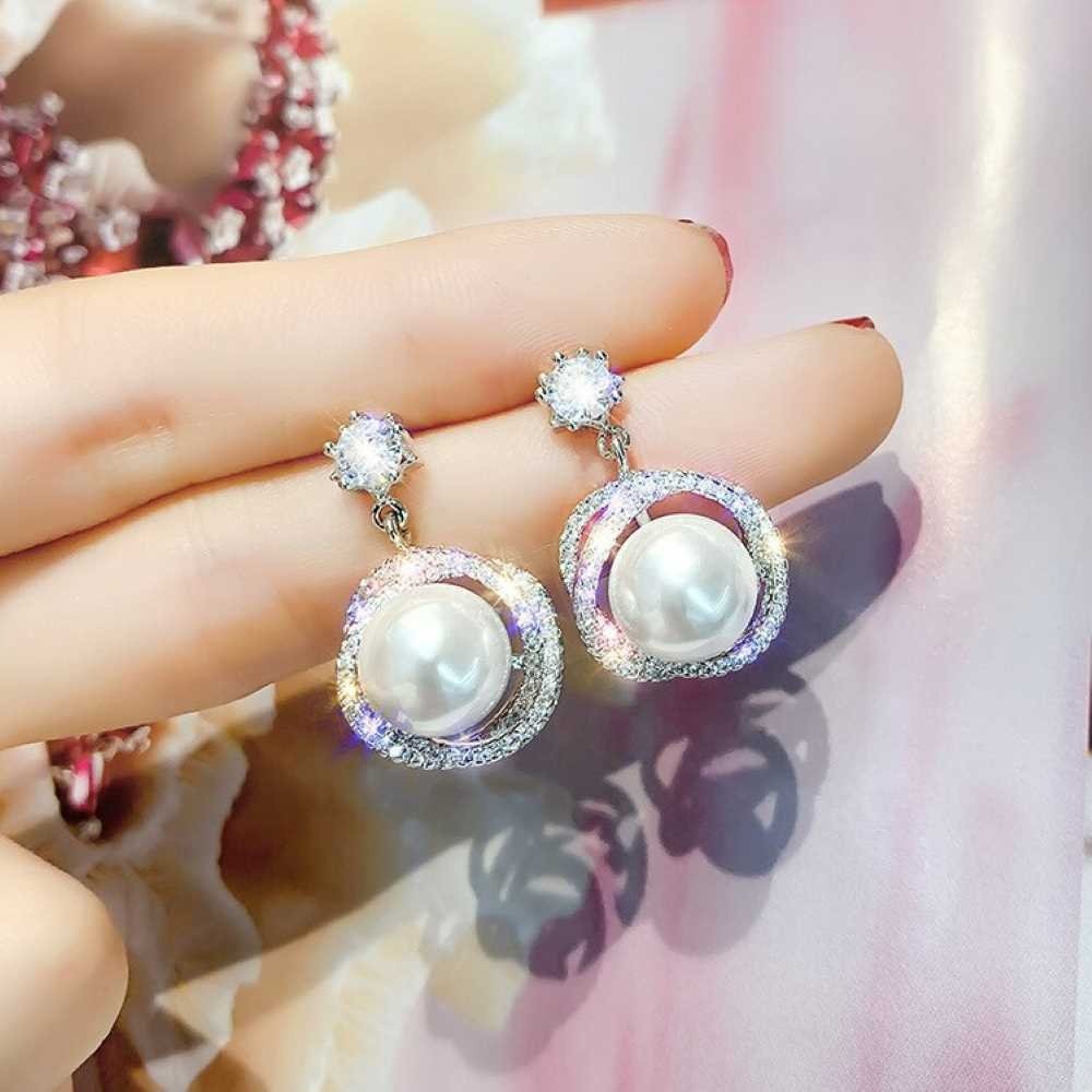 AAA Zircon Earring - Silver - AE199