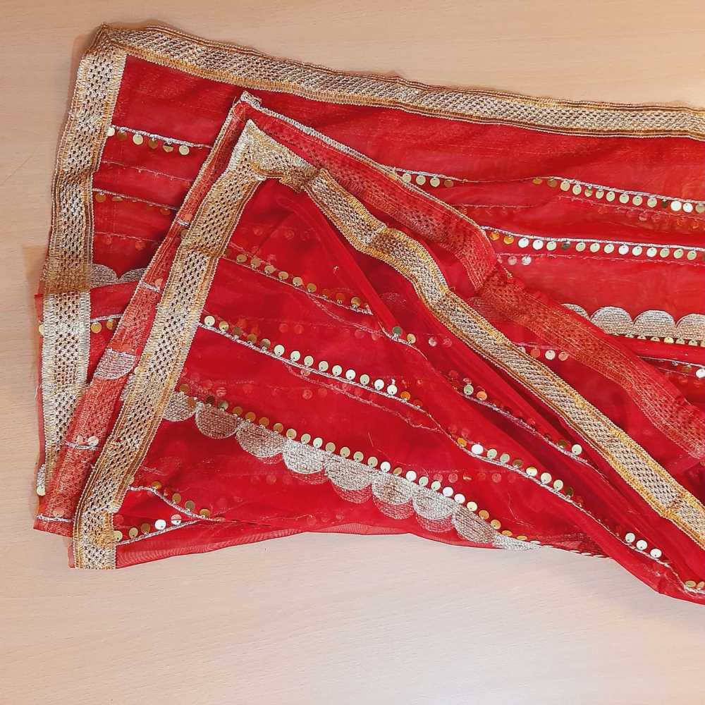 Gota Work Dupatta For Wedding Party - Net - ZD0A3