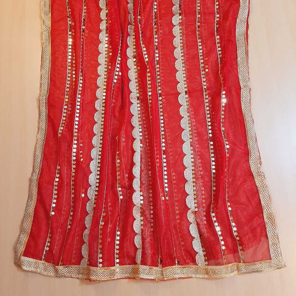 Gota Work Dupatta For Wedding Party - Net - ZD0A3