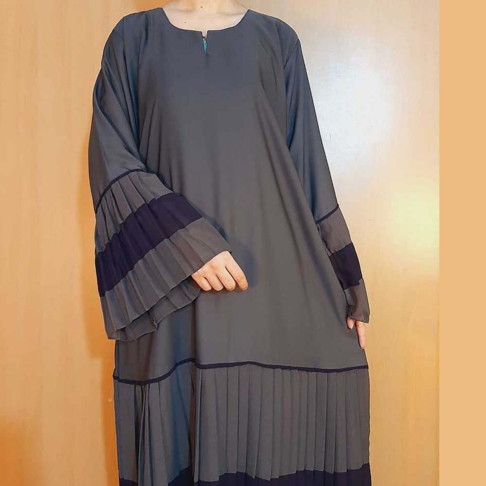 Two Tone Frill Design Nidah Abaya - BGA19
