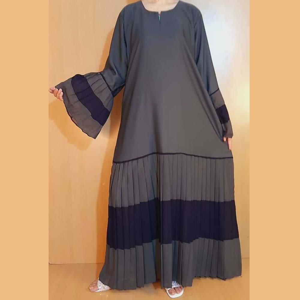 Two Tone Frill Design Nidah Abaya - BGA19