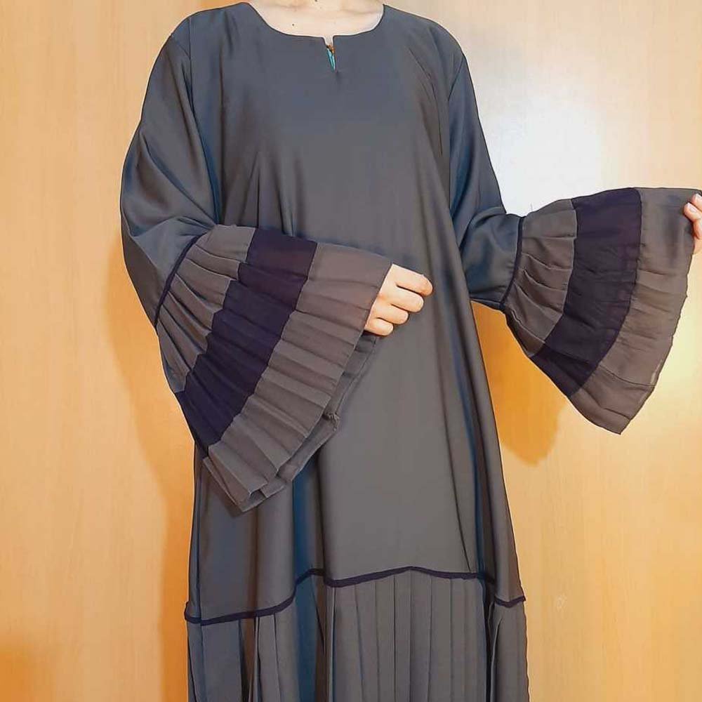 Two Tone Frill Design Nidah Abaya - BGA19