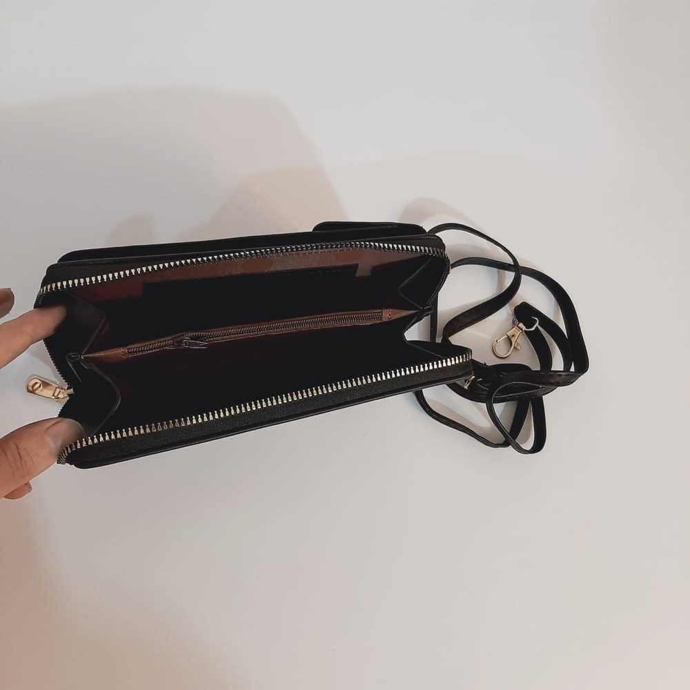 2 in 1 Wallet + Crossbody Bag - Black - W16