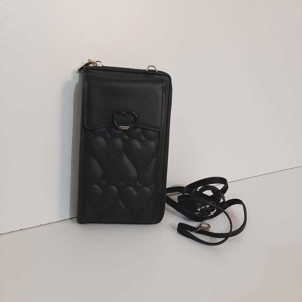 2 in 1 Wallet + Crossbody Bag - Black - W17