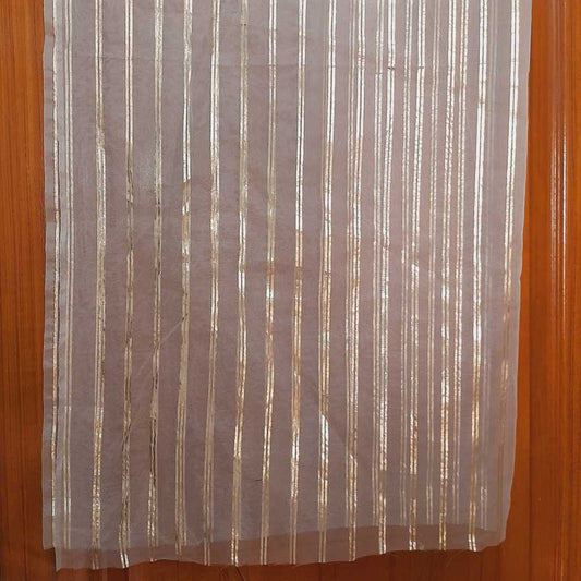Organza Dupatta With Zari Work - Dyeable - White - ZD1031