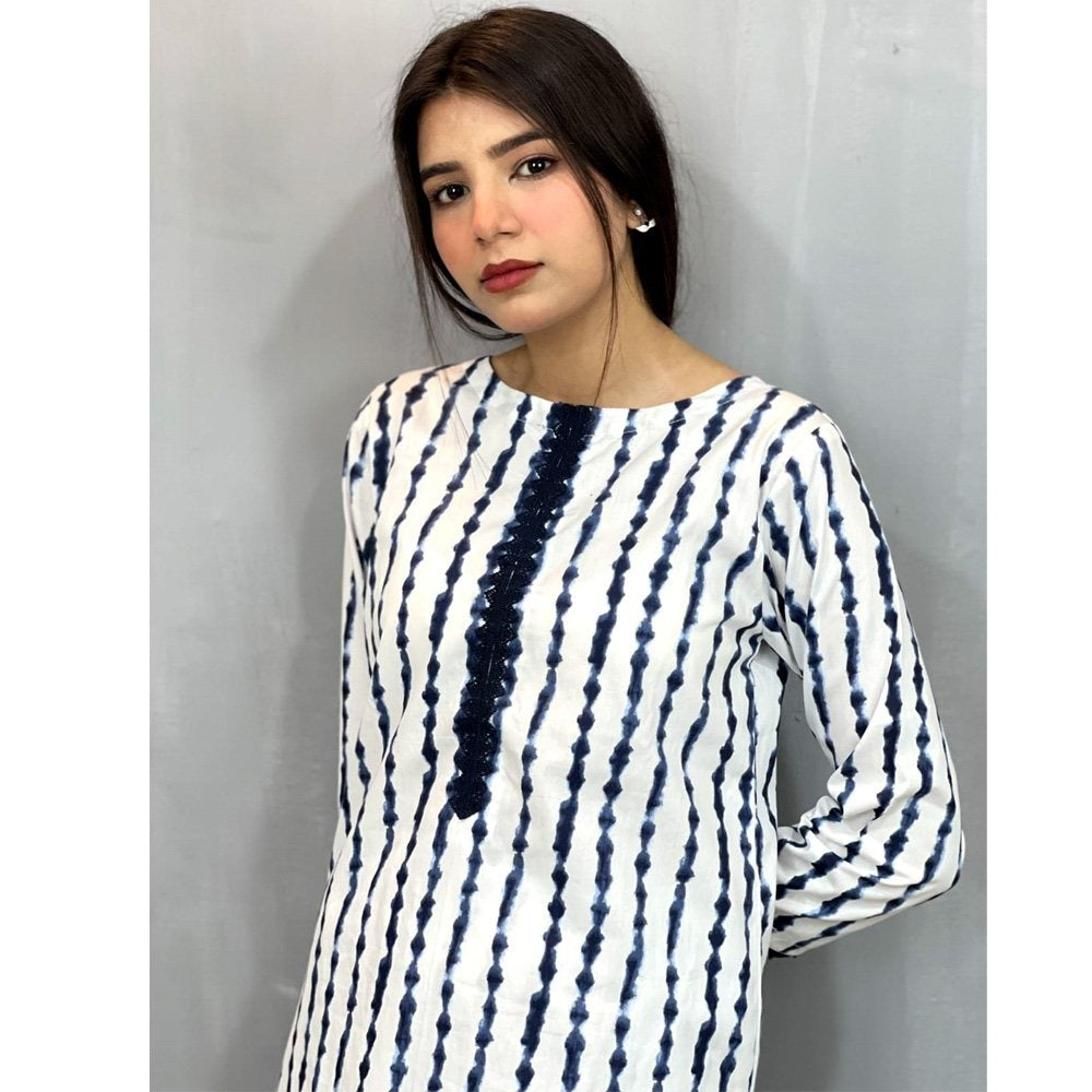 2 Piece - Stitched - Printed Kurti & Trouser - Cotton - ZK213
