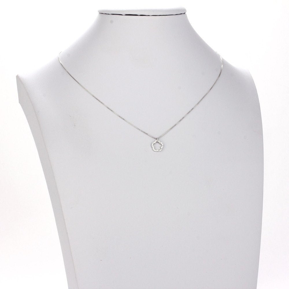 Silver Plated Flower Necklace - AGN0011