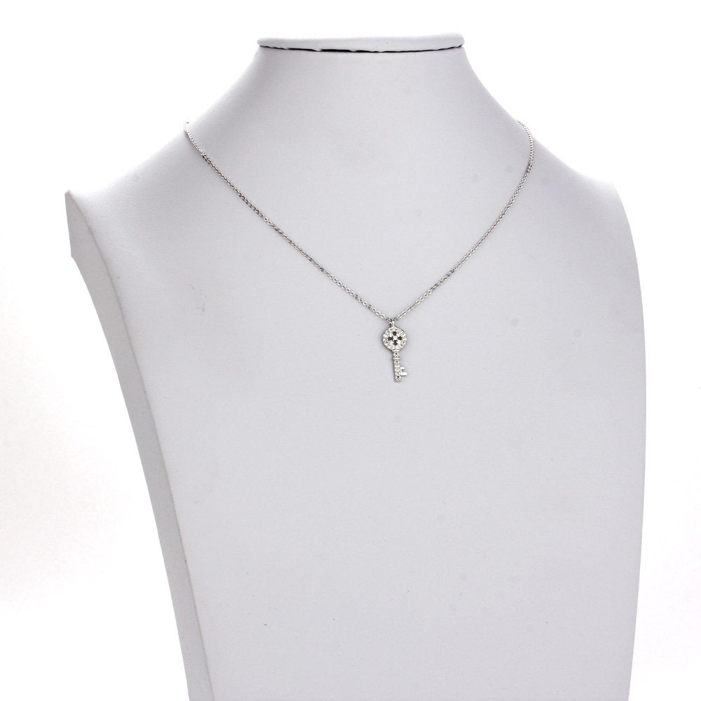 AGN0022 - Sparkling Silver Plated Key Necklace