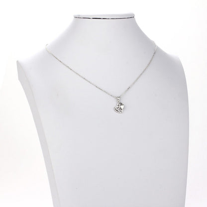 AGN0023 - Sparkling Silver Plated Heart Necklace