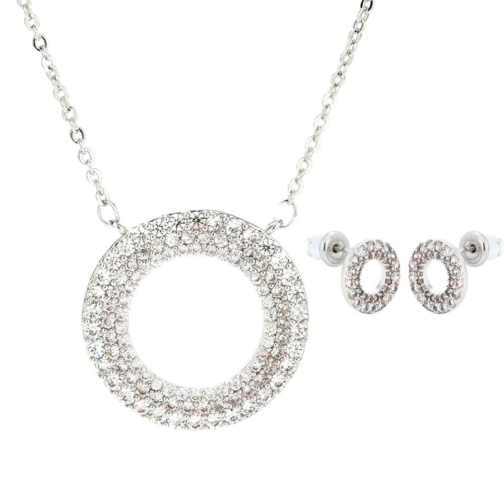 925 Sterling Silver - AGNE012 - Earrings Jewelry Set