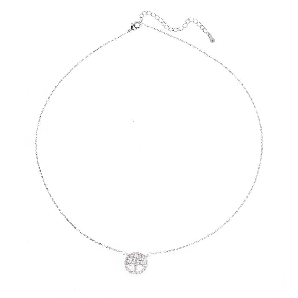 925 Sterling Silver - AGNE011 - Necklace Earrings Jewelry Set