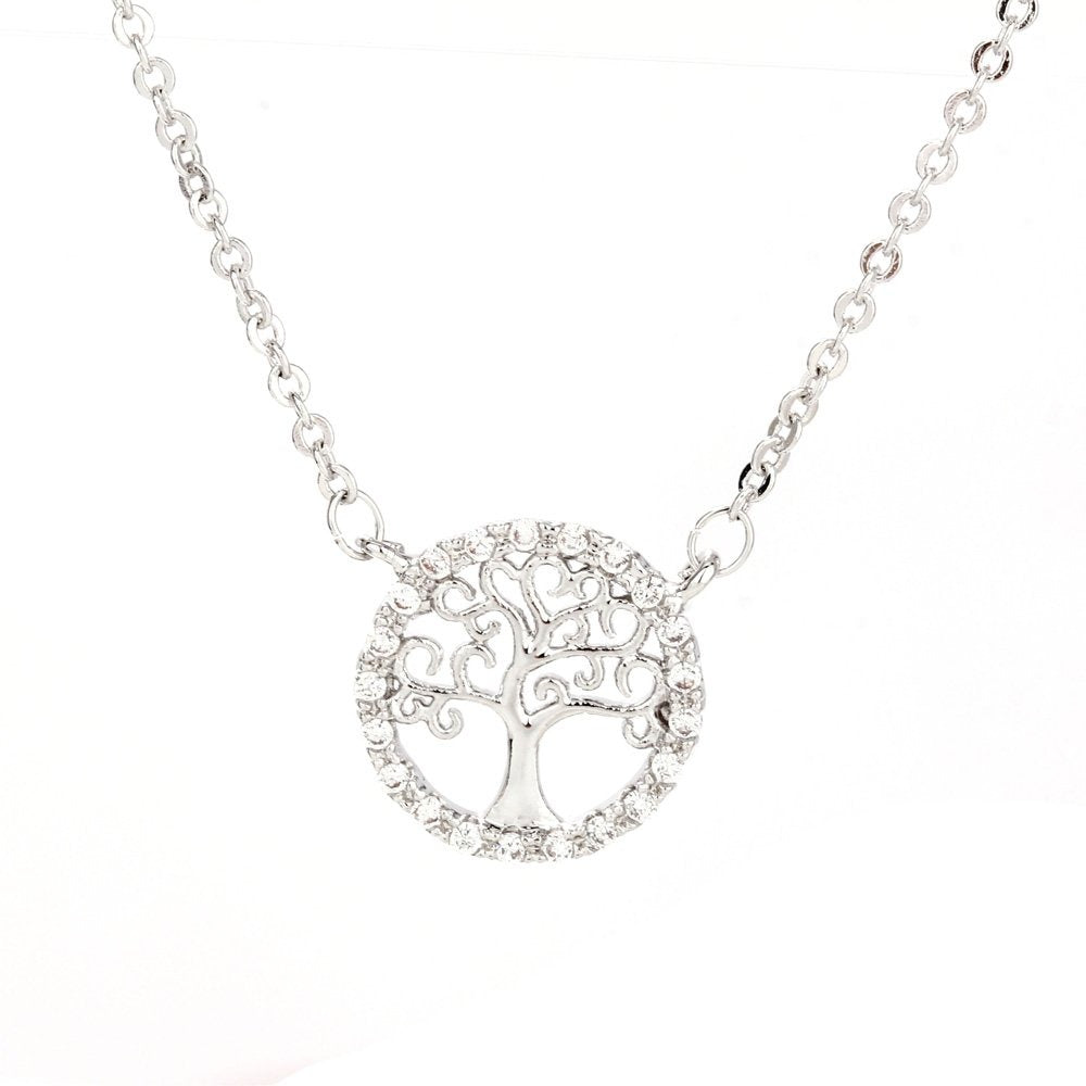 925 Sterling Silver - AGNE011 - Necklace Earrings Jewelry Set