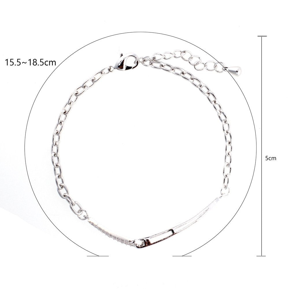 925 Sterling Silver - Silver Sparkling Bracelet -AGB0066