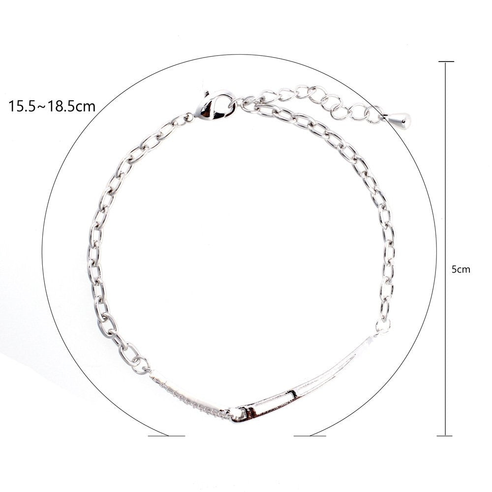 925 Sterling Silver -  Silver Sparkling Bracelet -AGB0066