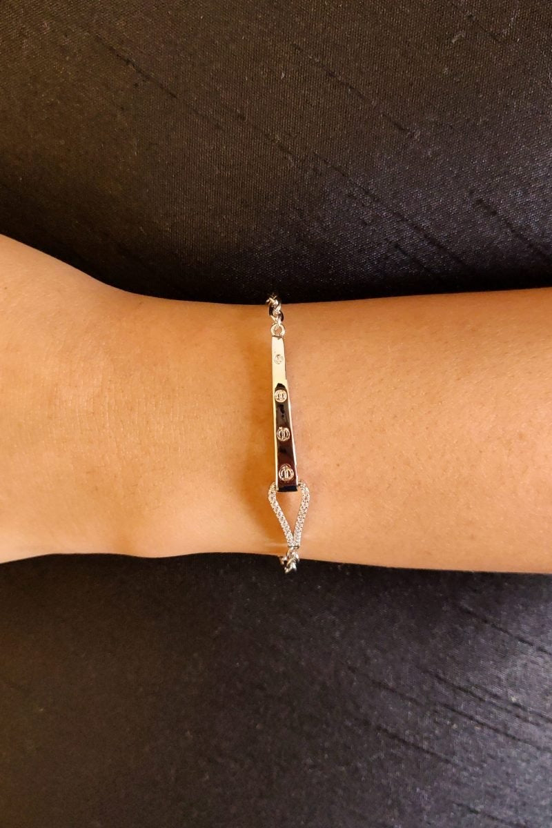 925 Sterling Silver - Silver Sparkling Bracelet -AGB0066