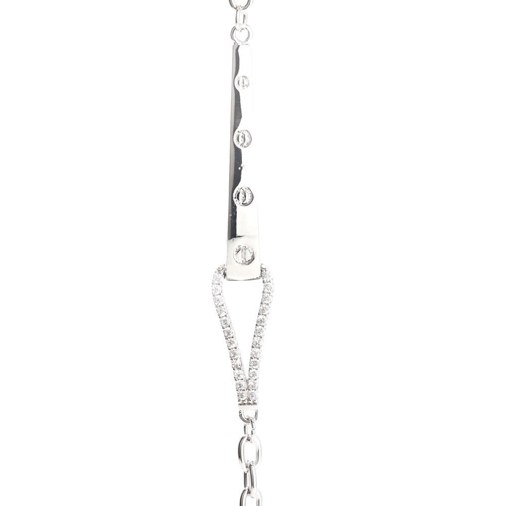 925 Sterling Silver - Silver Sparkling Bracelet -AGB0066
