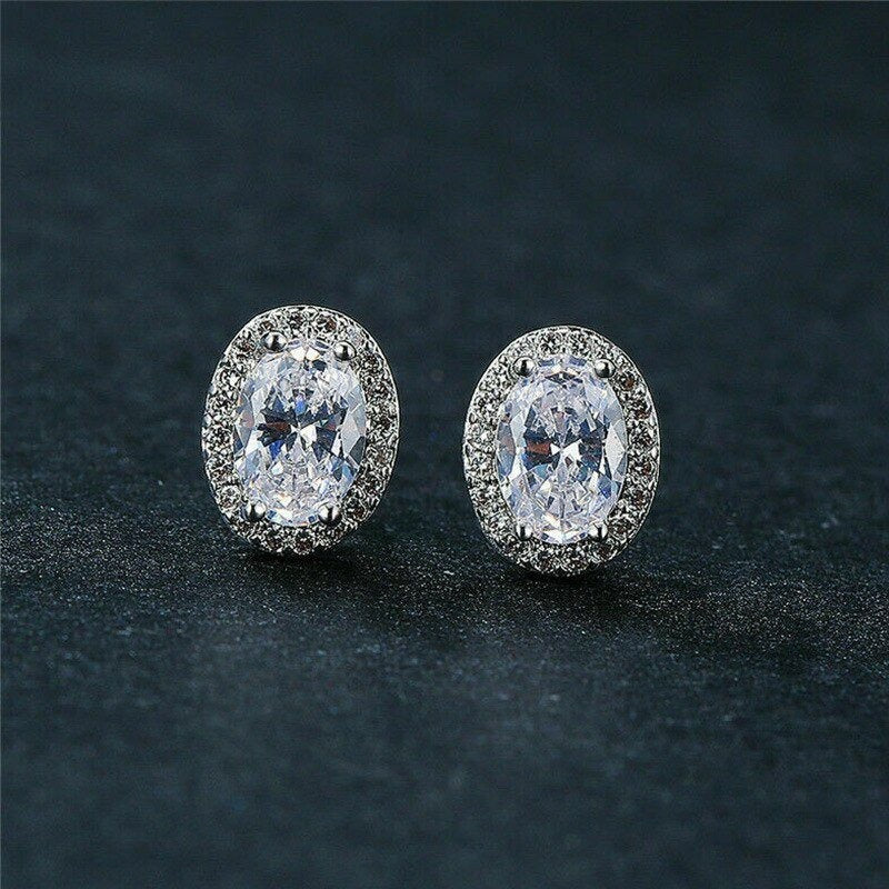 AAA Zircon - Glowing Hoop Earring - Silver - AE217