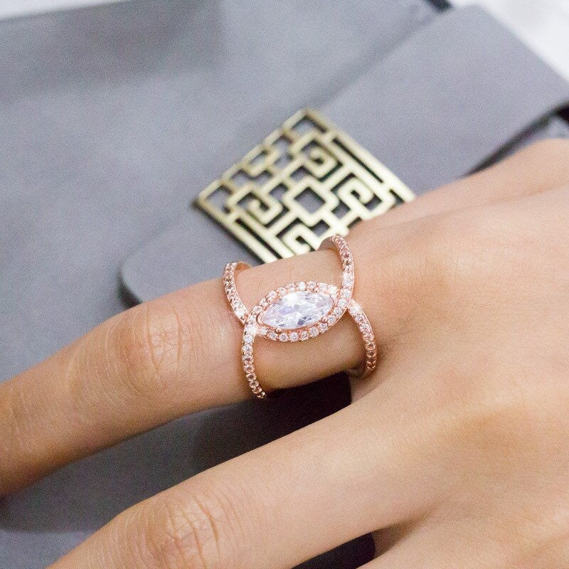 AAA Zircon - Ring - High Quality - Rose Gold - AR178