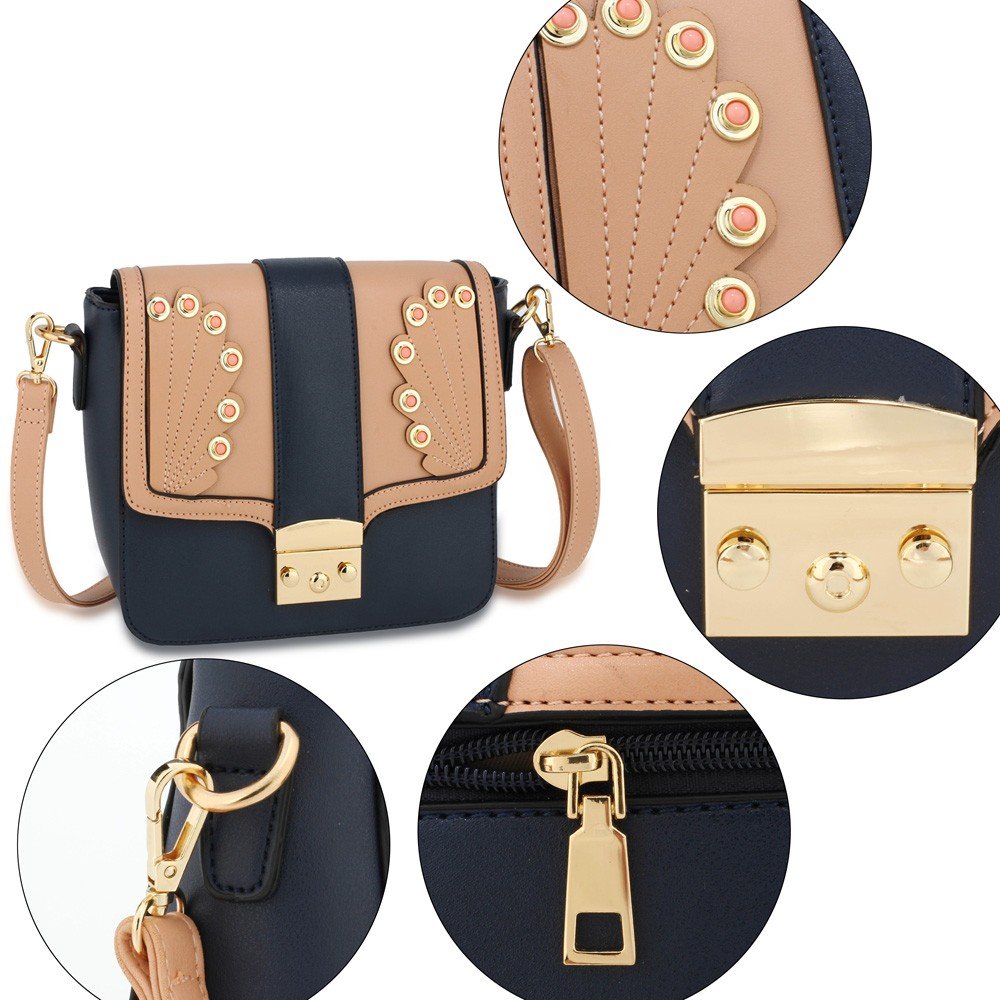 AG00628 - Navy / Pink Cross Body Shoulder Bag