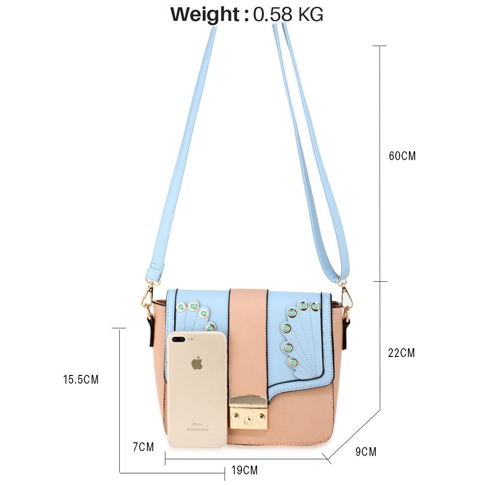 AG00628 - Pink / Blue Cross Body Shoulder Bag