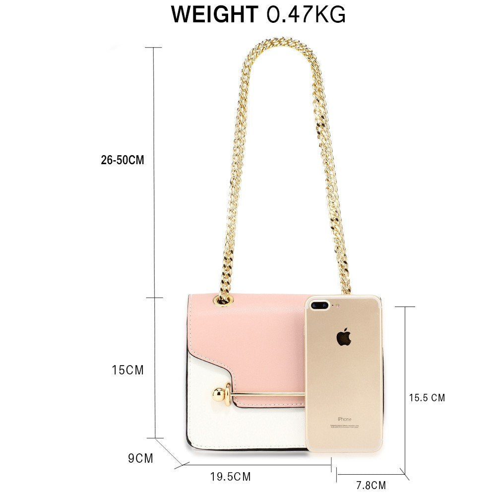 AG00720 - Pink / White / Brown Bag