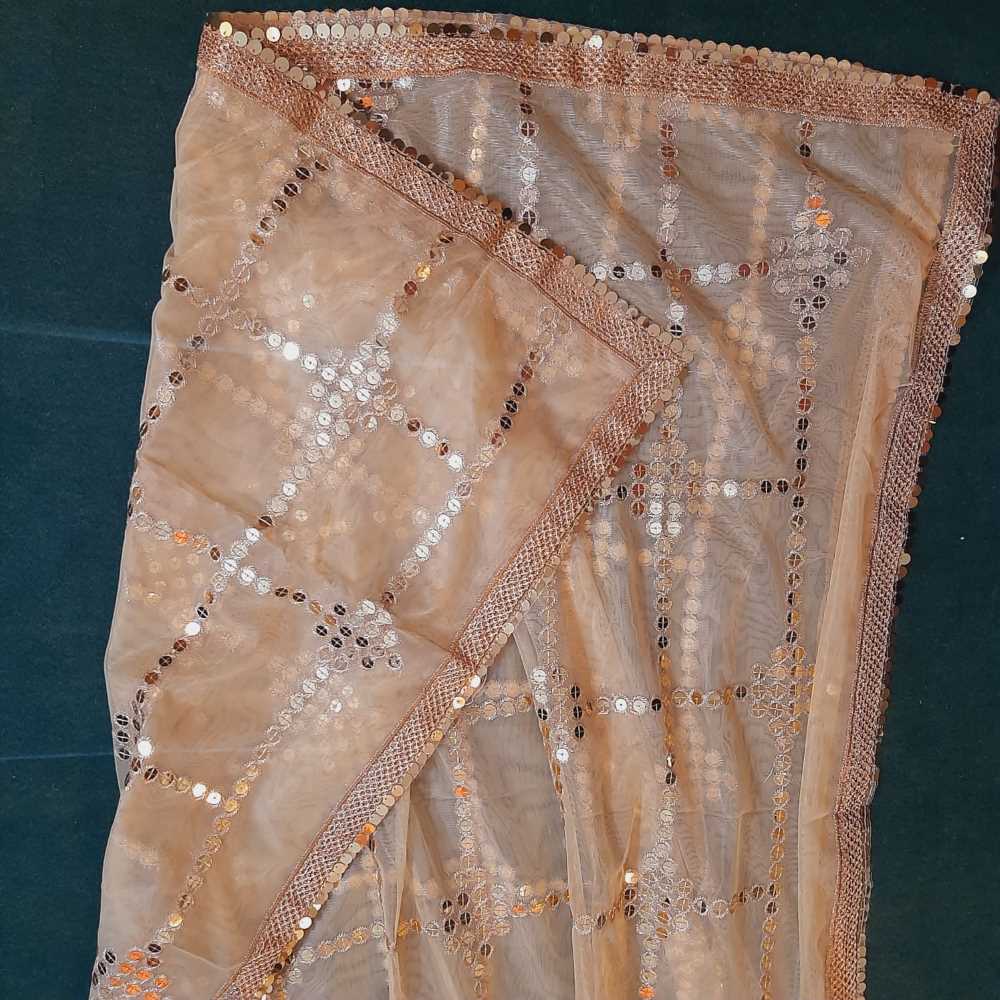 Gota Work Dupatta For Wedding Party - Net -  ZD1236