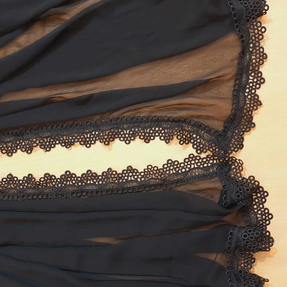 Chiffon Dupatta With 4 Sided Lace – Black