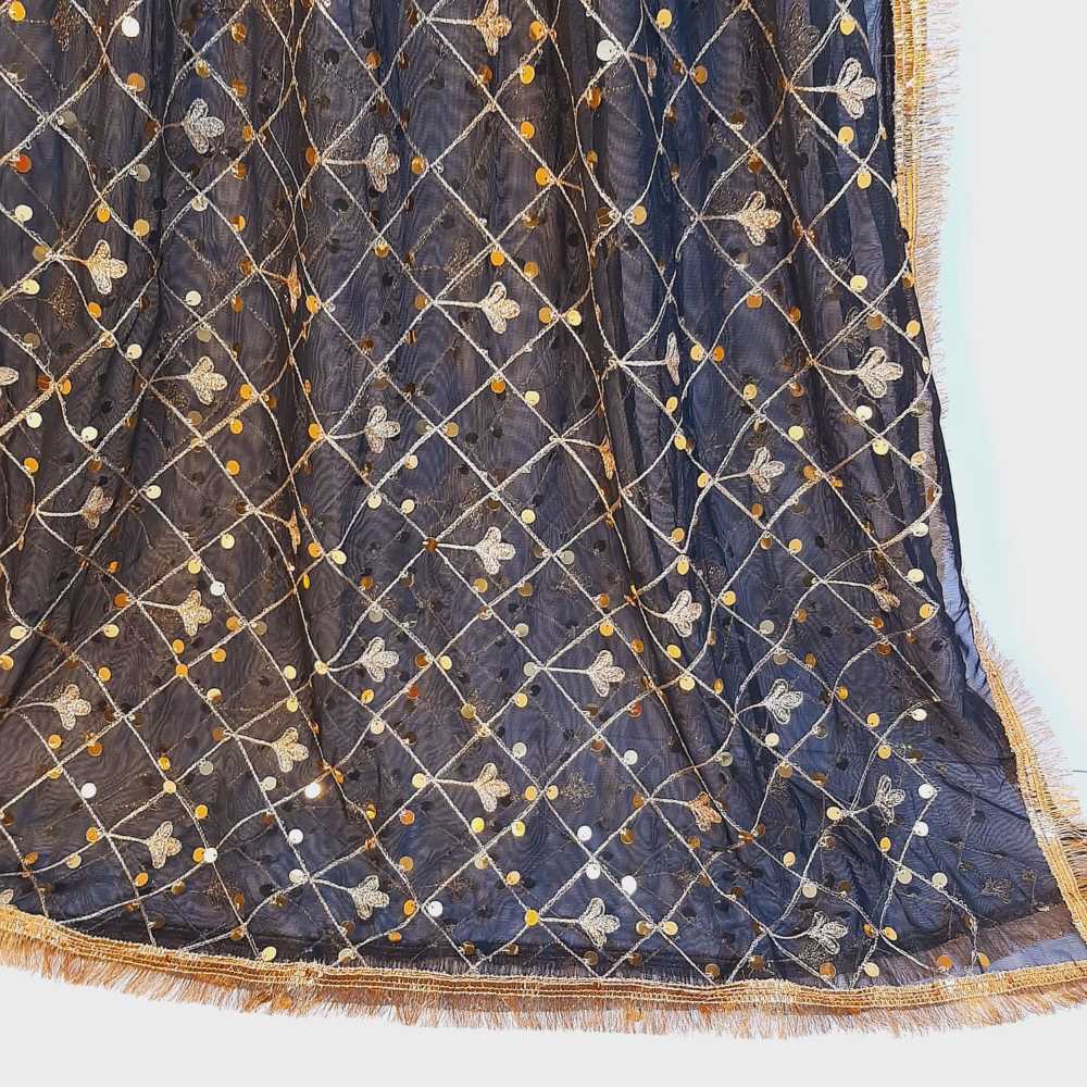 Gota Work Dupatta For Wedding Party - Net - ZD1204
