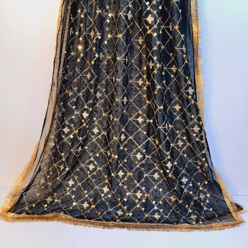 Gota Work Dupatta For Wedding Party - Net -  ZD1204