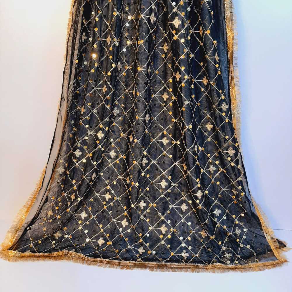 Gota Work Dupatta For Wedding Party - Net - ZD1204