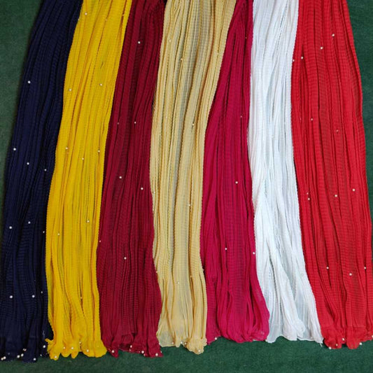 Chiffon Crush Dupatta With Pearl - ZD47