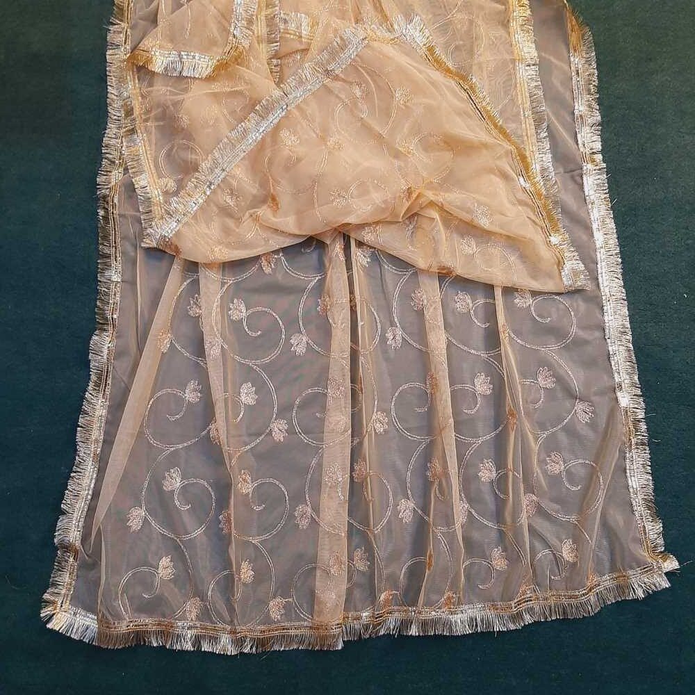 Gota Work Dupatta For Wedding - Net - ZD626
