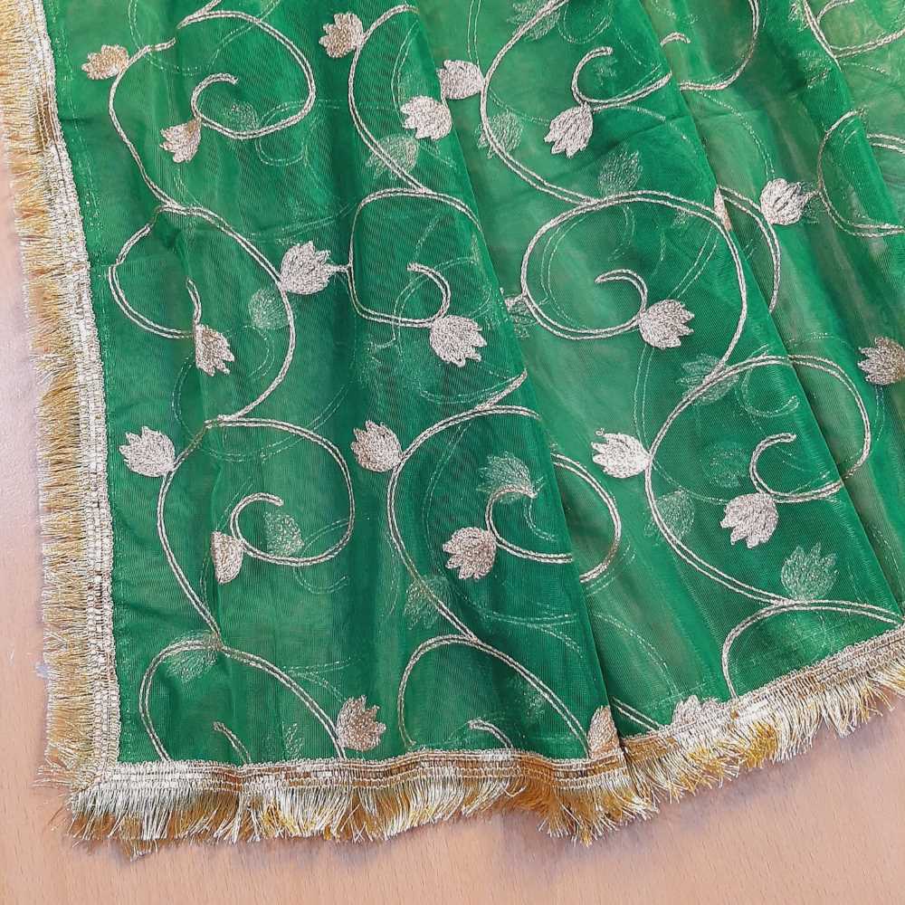 Gota Work Dupatta For Wedding - Net - ZD626