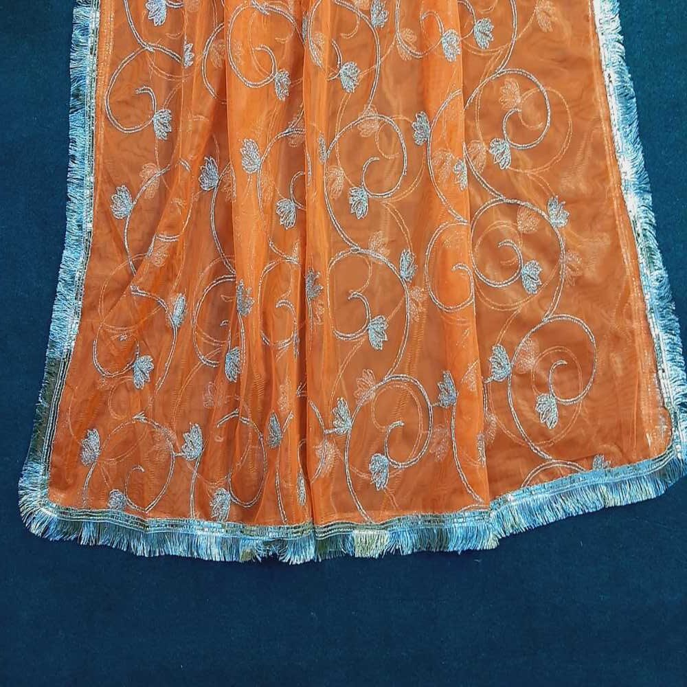Gota Work Dupatta For Wedding - Net - ZD626