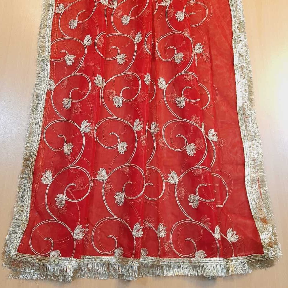 Gota Work Dupatta For Wedding - Net - ZD626