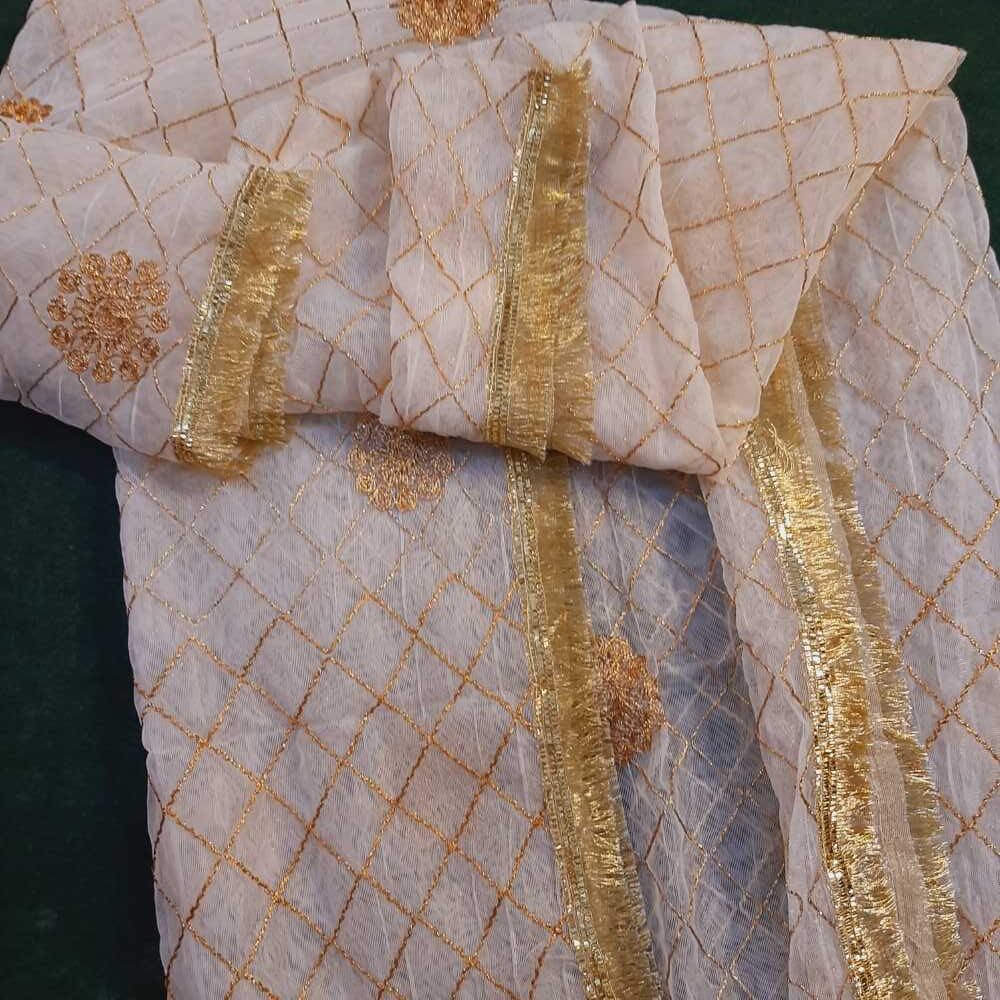 Gota Work Dupatta For Wedding Party - Net - ZD632