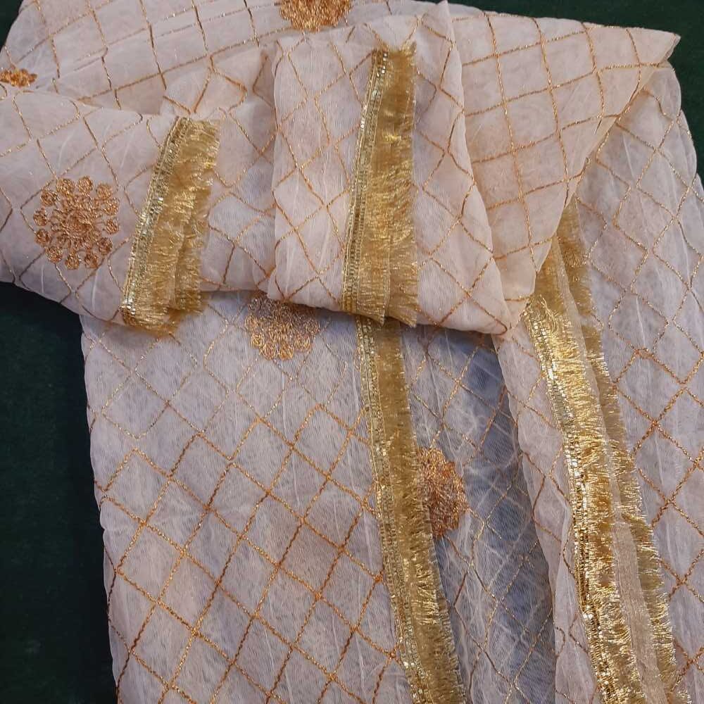 Gota Work Dupatta For Wedding Party  - Net -  ZD632