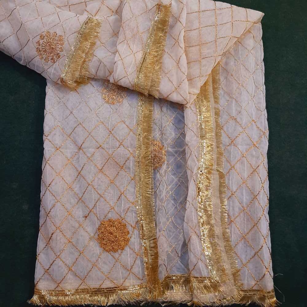 Gota Work Dupatta For Wedding Party  - Net -  ZD632