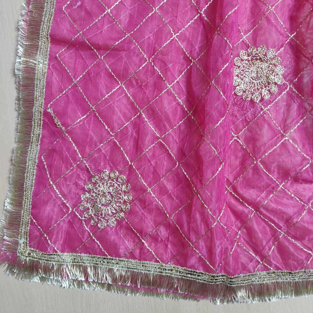 Gota Work Dupatta For Wedding Party  - Net -  ZD632