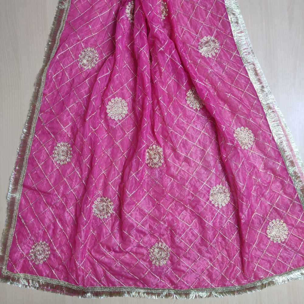 Gota Work Dupatta For Wedding Party  - Net -  ZD632