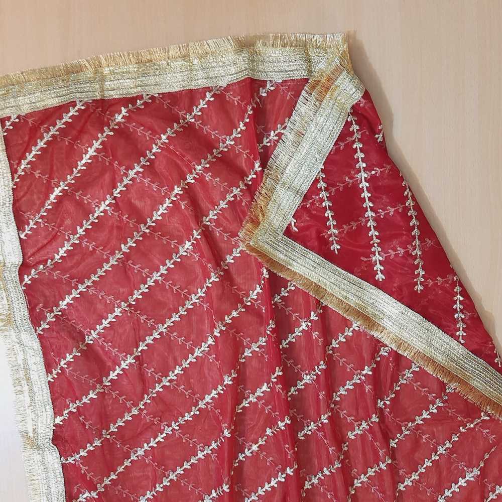 Gota Work Net Dupatta For Wedding Party - ZD0A7