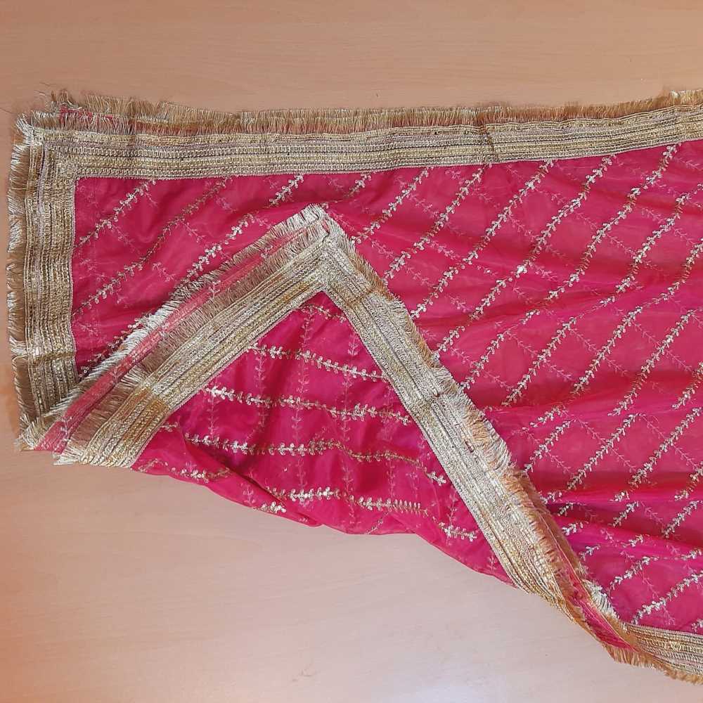 Gota Work Net Dupatta For Wedding Party - ZD0A7