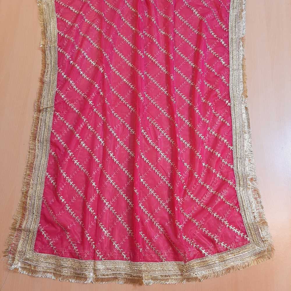 Gota Work Net Dupatta For Wedding Party - ZD0A7