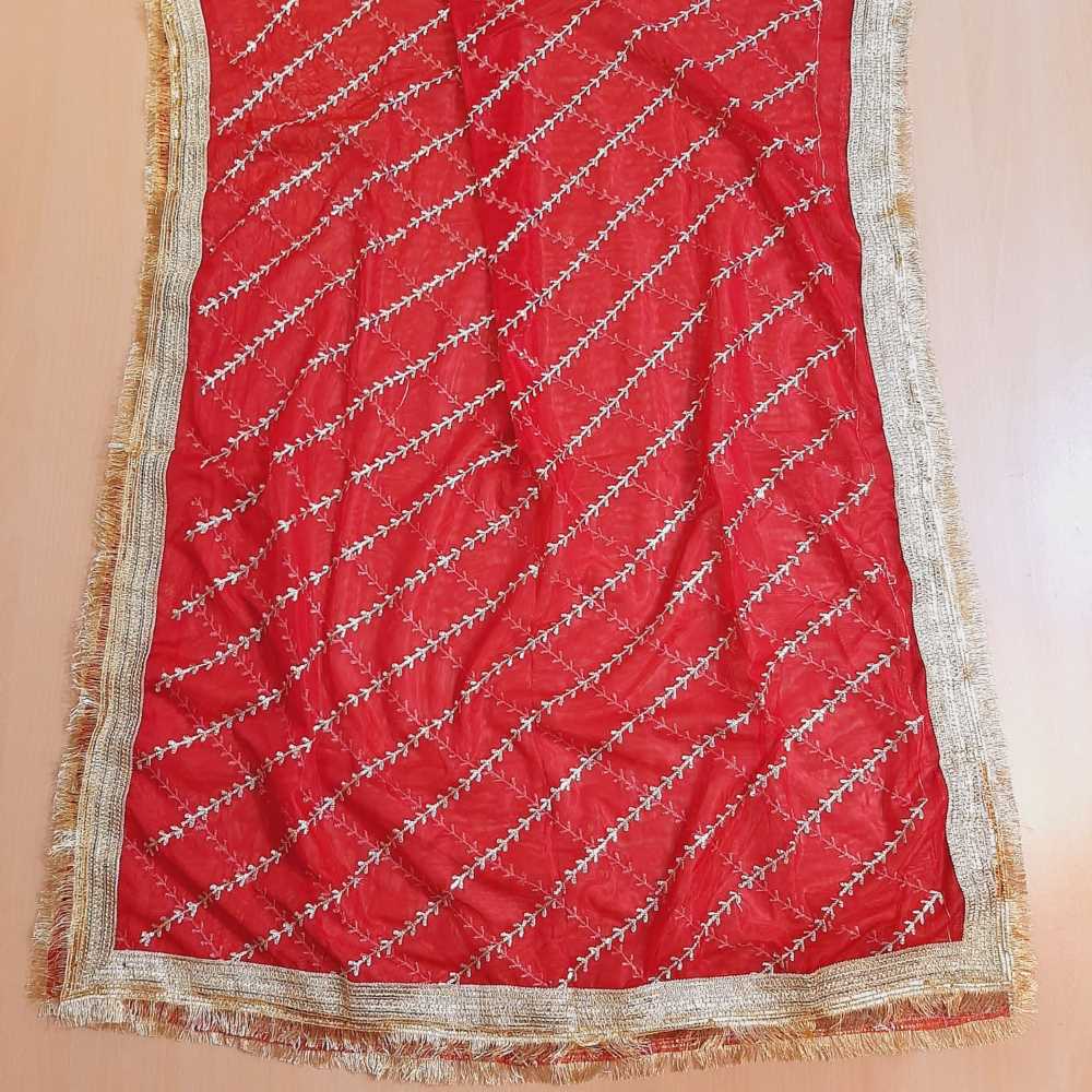 Gota Work Net Dupatta For Wedding Party - ZD0A7