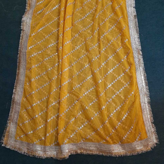 Gota Work Net Dupatta For Wedding Party - ZD0A7