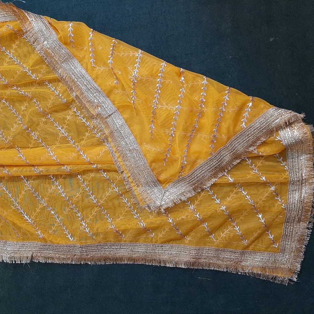 Gota Work Net Dupatta For Wedding Party - ZD0A7