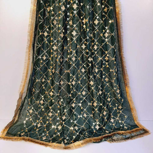 Gota Work Dupatta For Wedding Party - Net - ZD1204