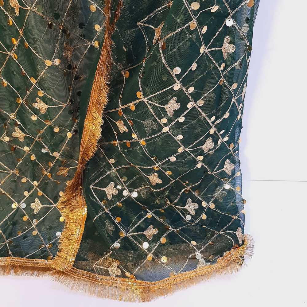 Gota Work Dupatta For Wedding Party - Net - ZD1204