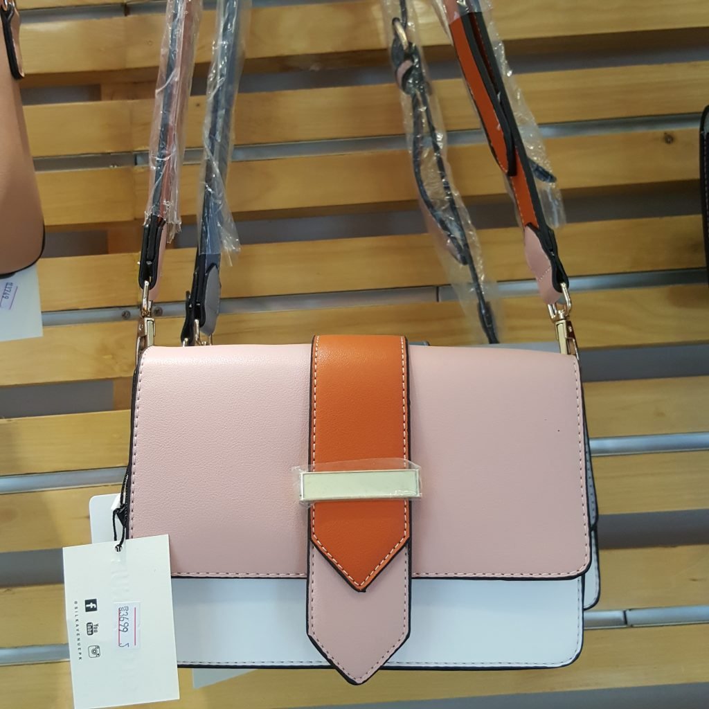 AG00692 - Pink / White / Orange Flap Cross Body Shoulder Bag