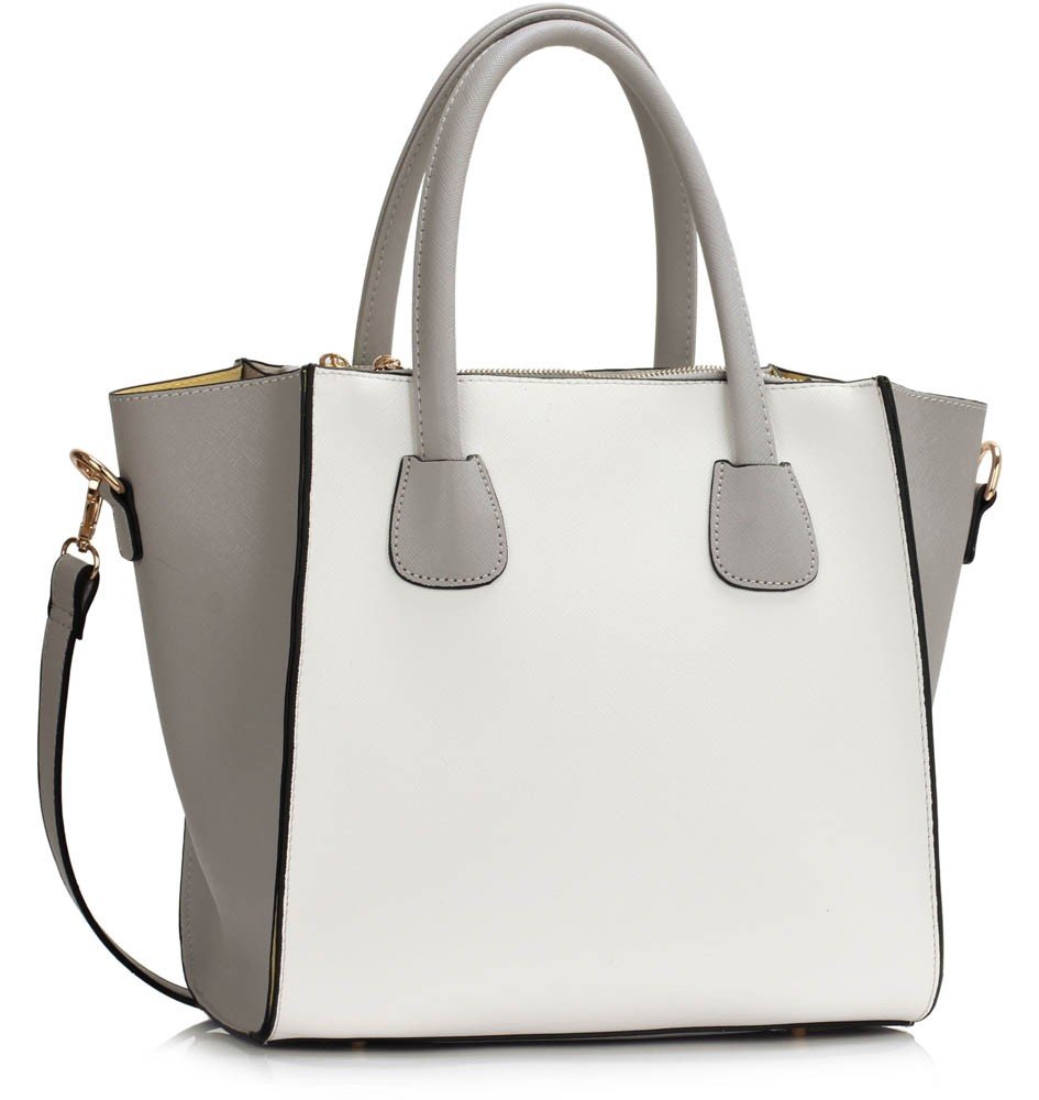 LS0061A Grey / White Fashion Tote Bag (Matte Finish)